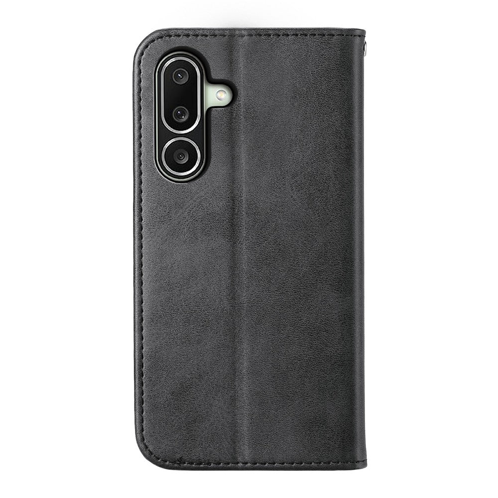 For Samsung Galaxy A27 5G Case Calf Texture PU Leather Wallet Phone Cover with Wrist Strap