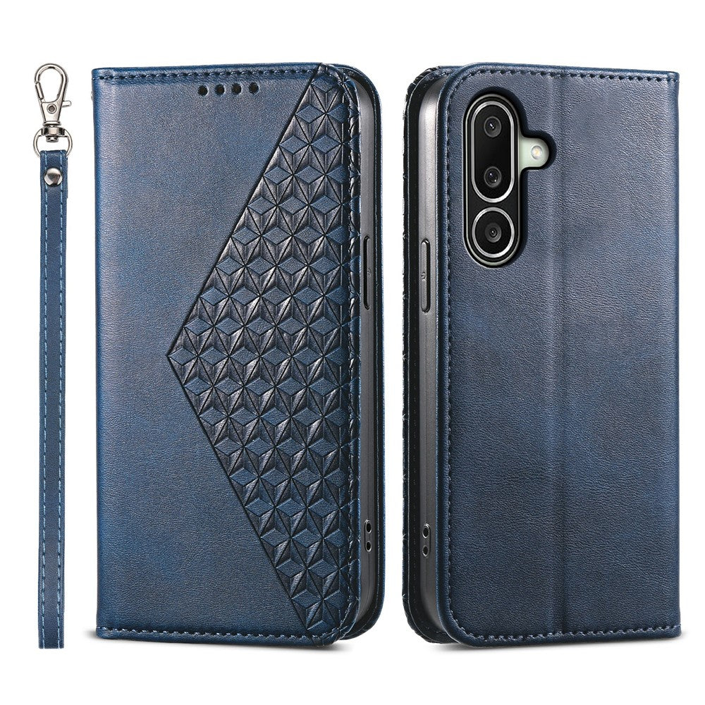 For Samsung Galaxy A27 5G Case Calf Texture PU Leather Wallet Phone Cover with Wrist Strap