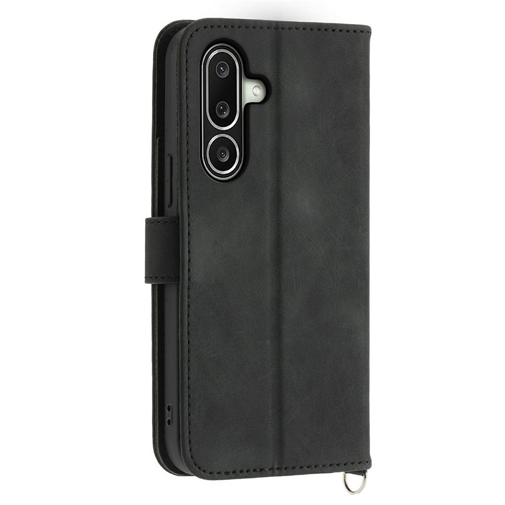 For Samsung Galaxy A27 5G Wallet Case Flower Pattern PU Leather Phone Cover with Strap