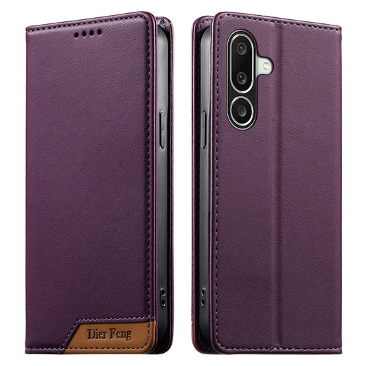 DIERFENG DF-018 for Samsung Galaxy A27 5G Case RFID Blocking Wallet Leather Phone Cover with Color Splicing Logo Corner