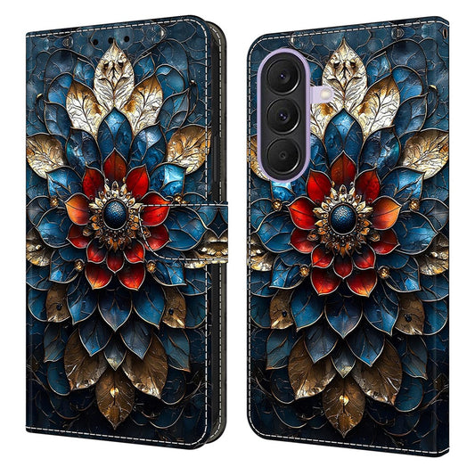 Galaxy A37 5G Handyhülle – Brieftaschen-Standgehäuse mit Musterdruck, Leder