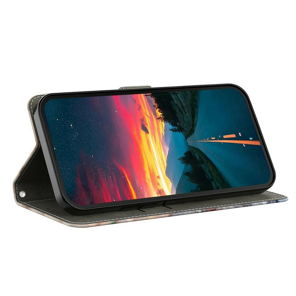 For iPhone 18 Pro / 17 Pro Wallet Stand Case Pattern Printing Leather Phone Cover