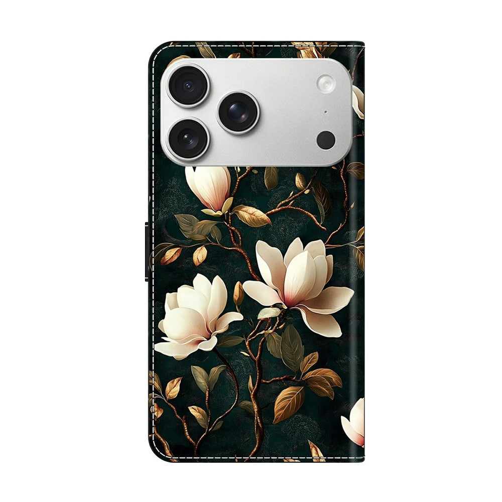 For iPhone 18 Pro Max / 17 Pro Max Wallet Stand Case Pattern Printing Leather Phone Cover