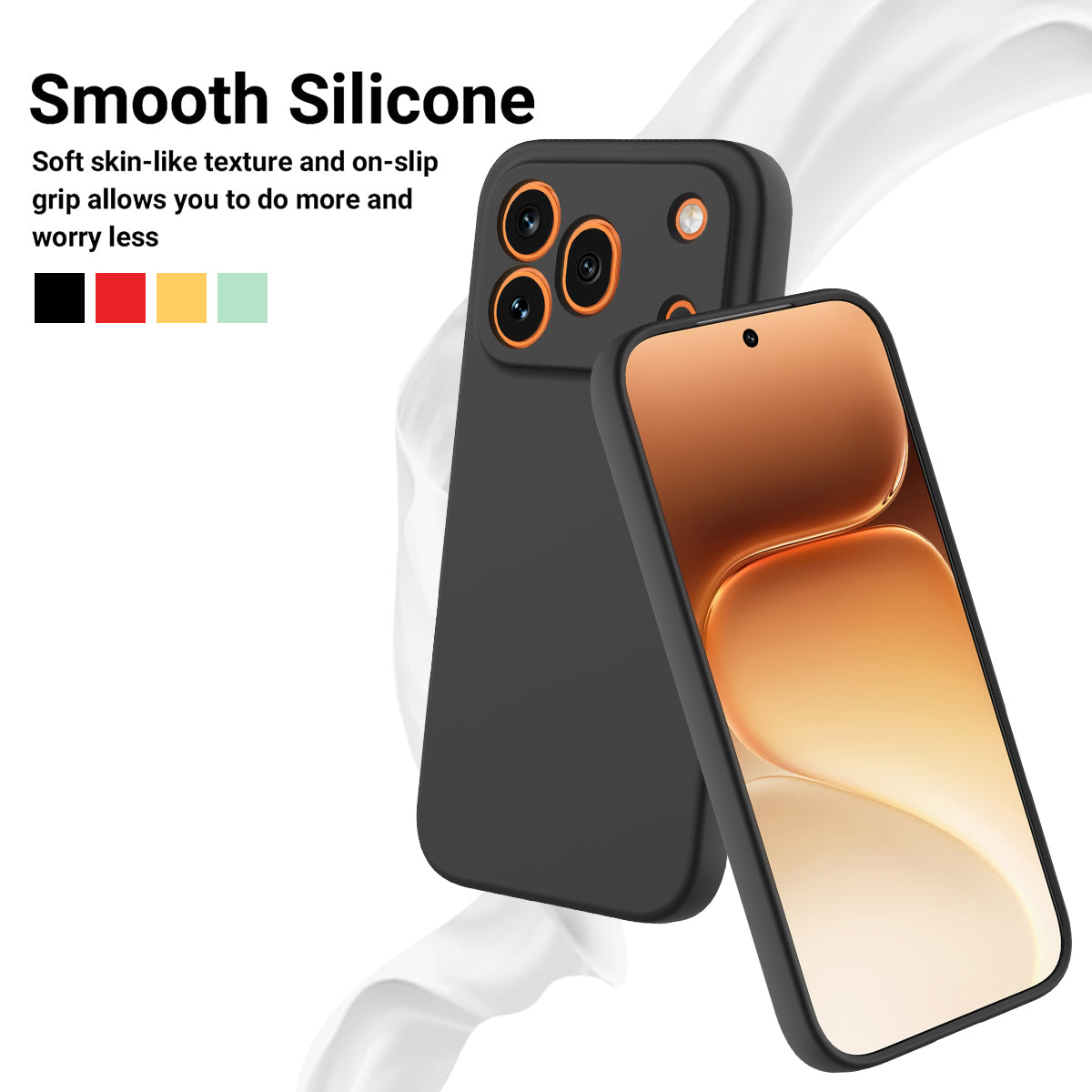 For Honor 600 Pro 5G Liquid Silicone Case Phone Back Cover with Hand Strap