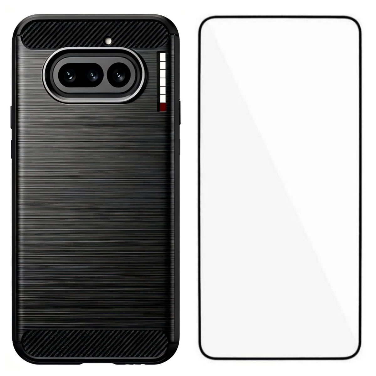 WANLONFENG for Nothing Phone (4a) Case with Screen Film  LS Series Big Lens Hole Brushed Texture TPU Phone Cover