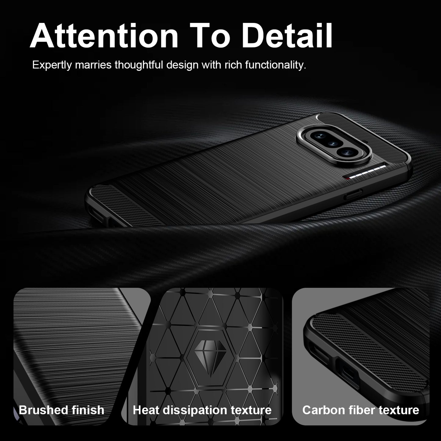 WANLONFENG for Nothing Phone (4a) Case with Screen Film  LS Series Big Lens Hole Brushed Texture TPU Phone Cover