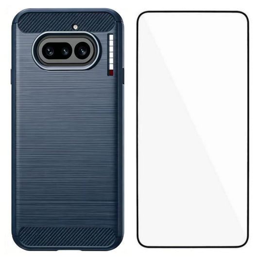 WANLONFENG for Nothing Phone (4a) Case with Screen Film  LS Series Big Lens Hole Brushed Texture TPU Phone Cover
