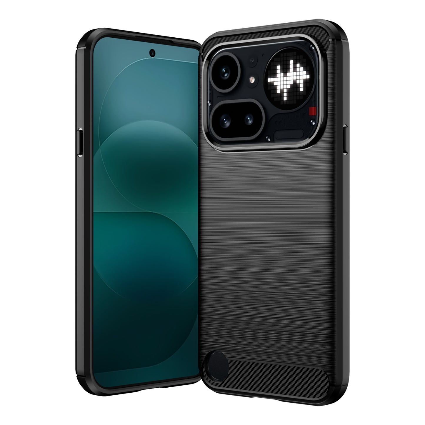 WANLONFENG for Nothing Phone (4a) Pro Case with Screen Film  LS Series Big Lens Hole Brushed Texture TPU Phone Cover