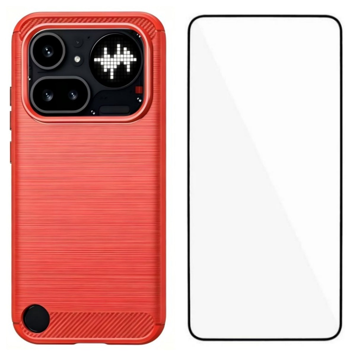 WANLONFENG for Nothing Phone (4a) Pro Case with Screen Film  LS Series Big Lens Hole Brushed Texture TPU Phone Cover