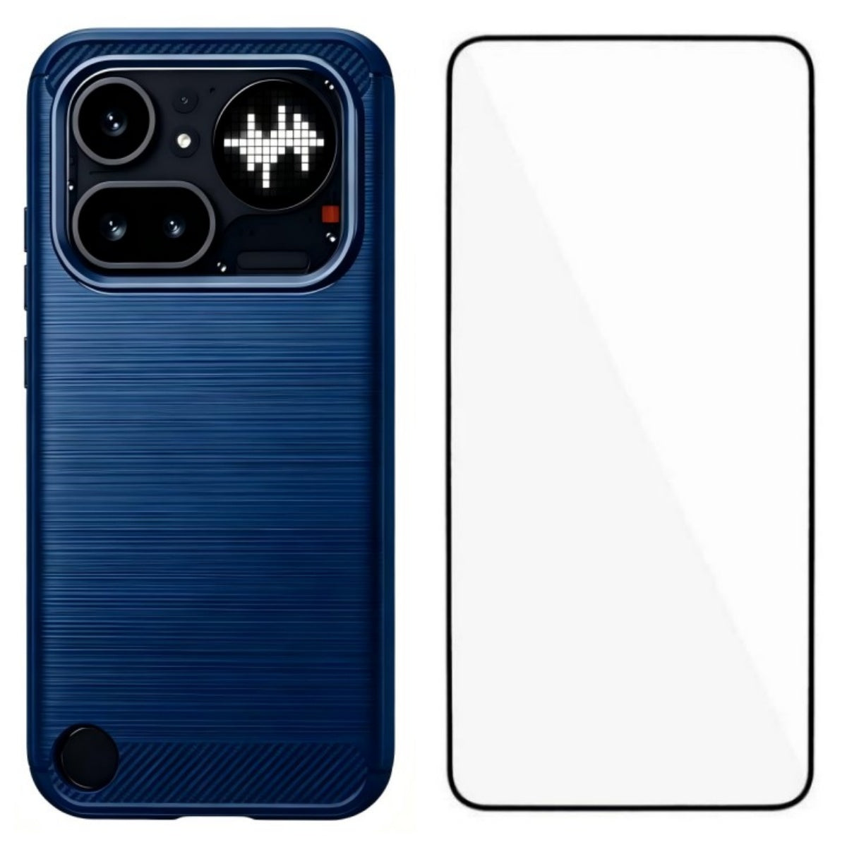 WANLONFENG for Nothing Phone (4a) Pro Case with Screen Film  LS Series Big Lens Hole Brushed Texture TPU Phone Cover