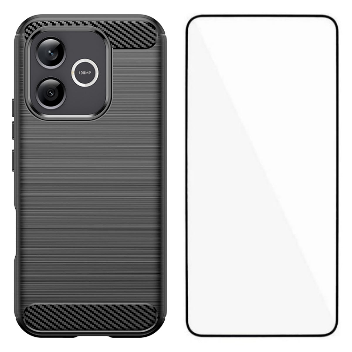 WANLONFENG for Honor 600 Lite 5G Case with Screen Film  LS Series Big Lens Hole Brushed Texture TPU Phone Cover