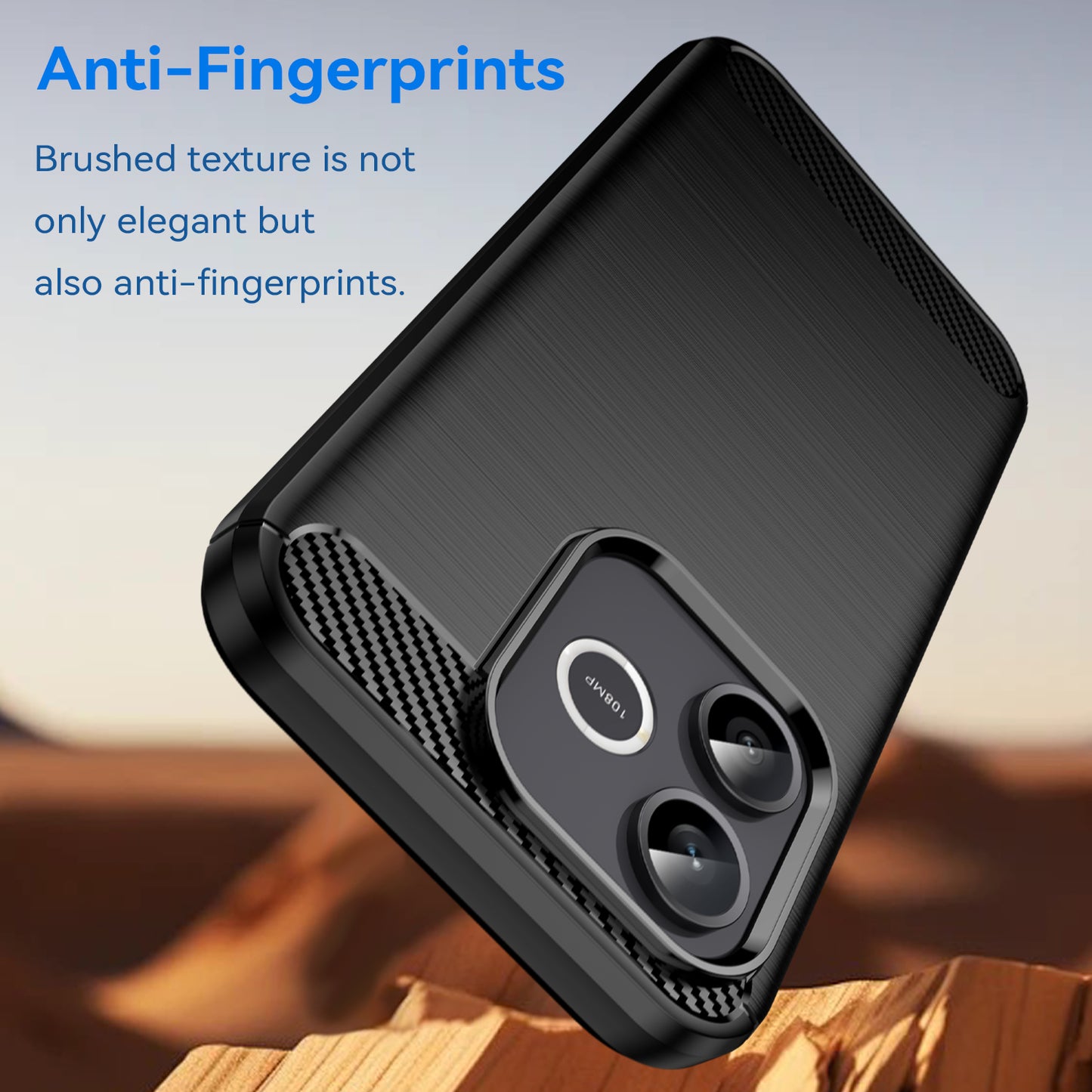 WANLONFENG for Honor 600 Lite 5G Case with Screen Film  LS Series Big Lens Hole Brushed Texture TPU Phone Cover