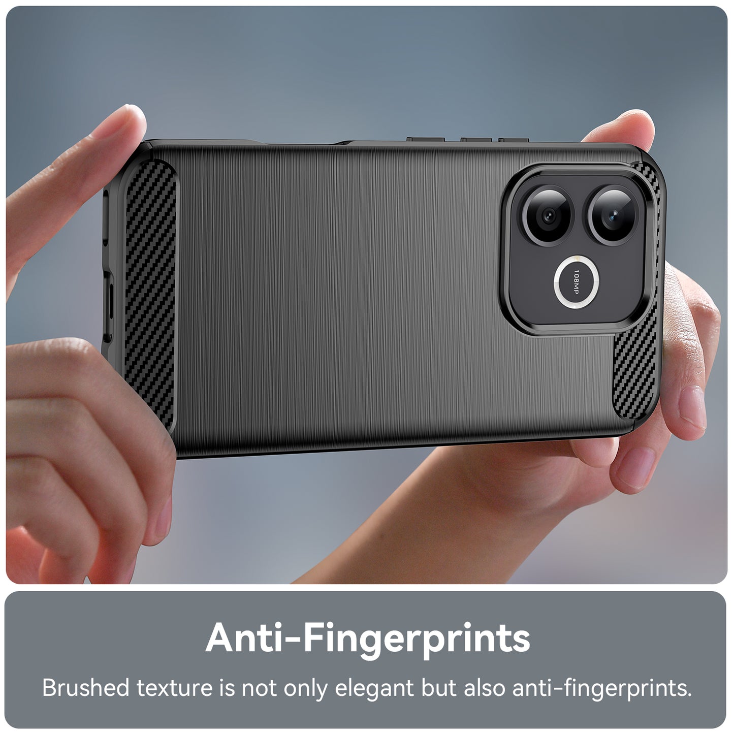 WANLONFENG for Honor 600 Lite 5G Case with Screen Film  LS Series Big Lens Hole Brushed Texture TPU Phone Cover