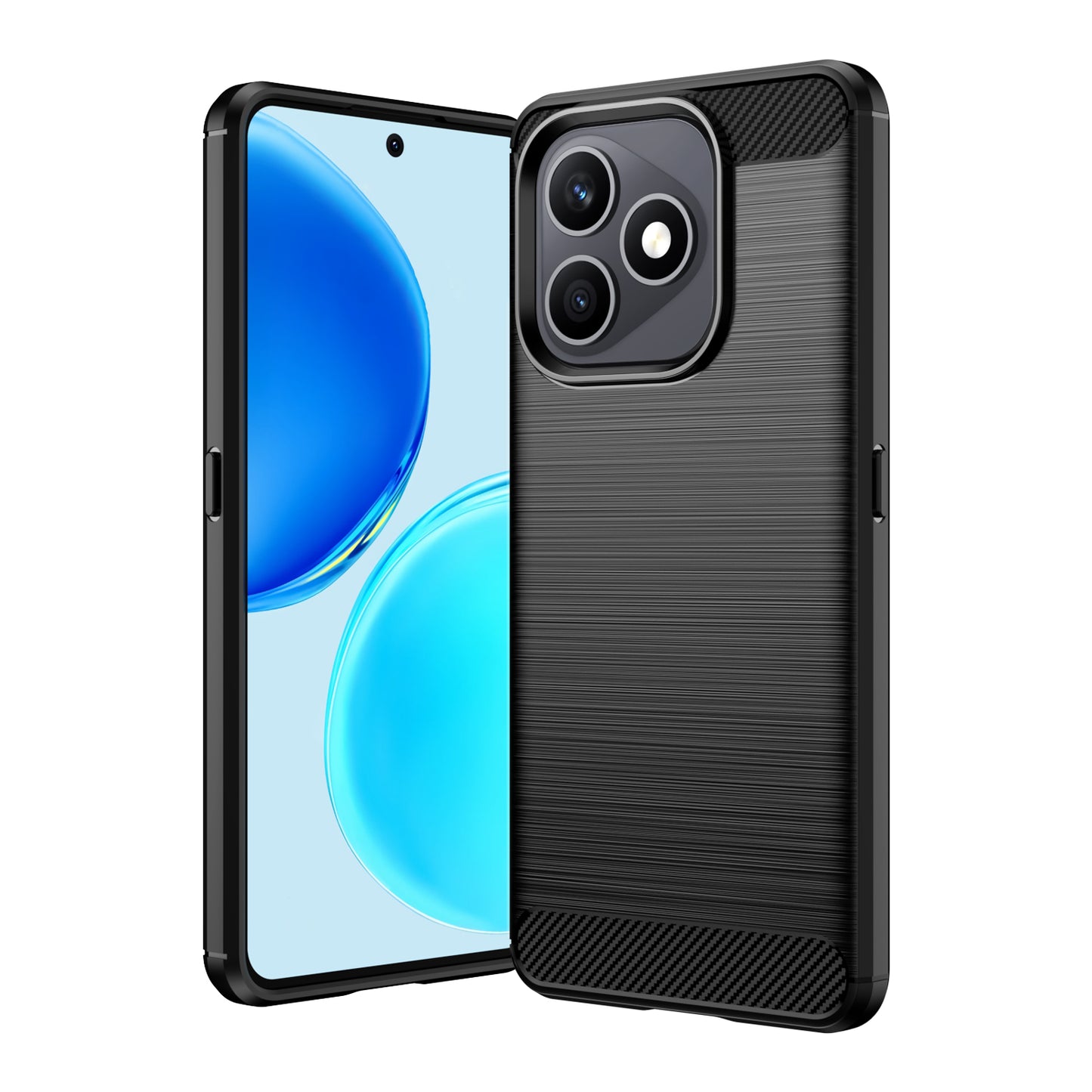 WANLONFENG for Honor X8d 4G Case with Screen Film  LS Series Big Lens Hole Brushed Texture TPU Phone Cover