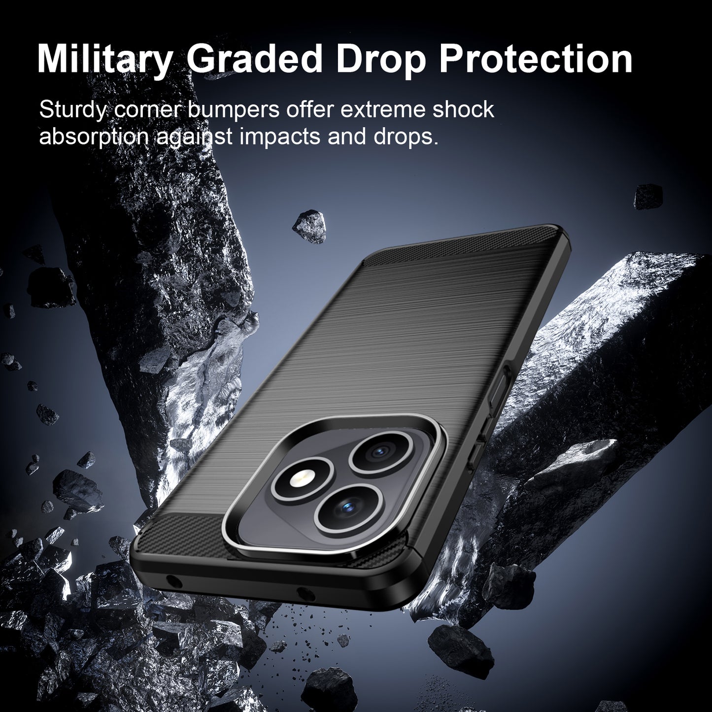 WANLONFENG for Honor X8d 4G Case with Screen Film  LS Series Big Lens Hole Brushed Texture TPU Phone Cover