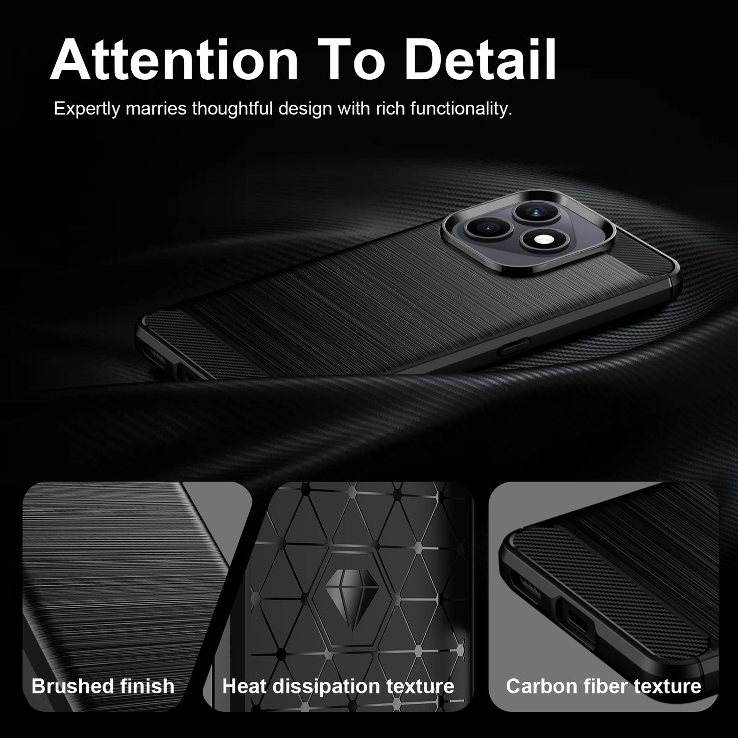 WANLONFENG for Honor X8d 4G Case with Screen Film  LS Series Big Lens Hole Brushed Texture TPU Phone Cover