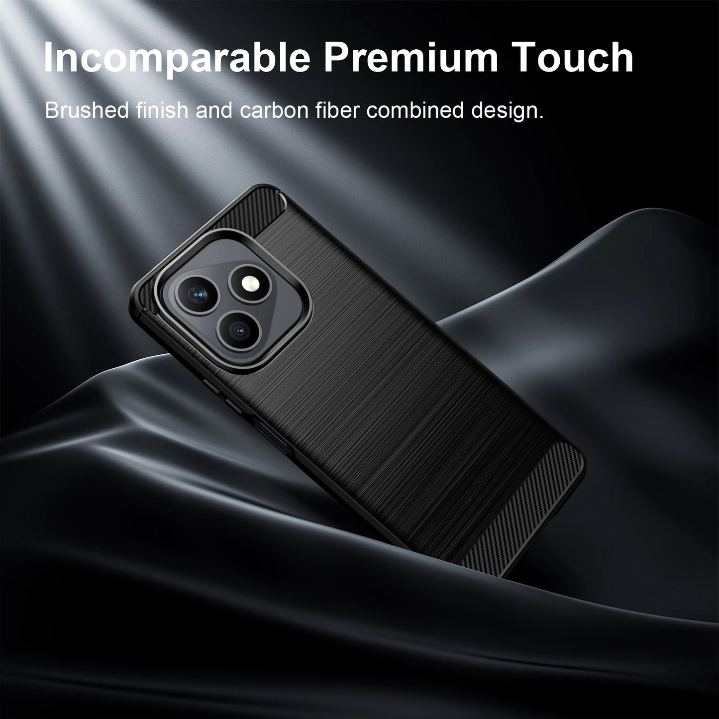 WANLONFENG for Honor X8d 4G Case with Screen Film  LS Series Big Lens Hole Brushed Texture TPU Phone Cover