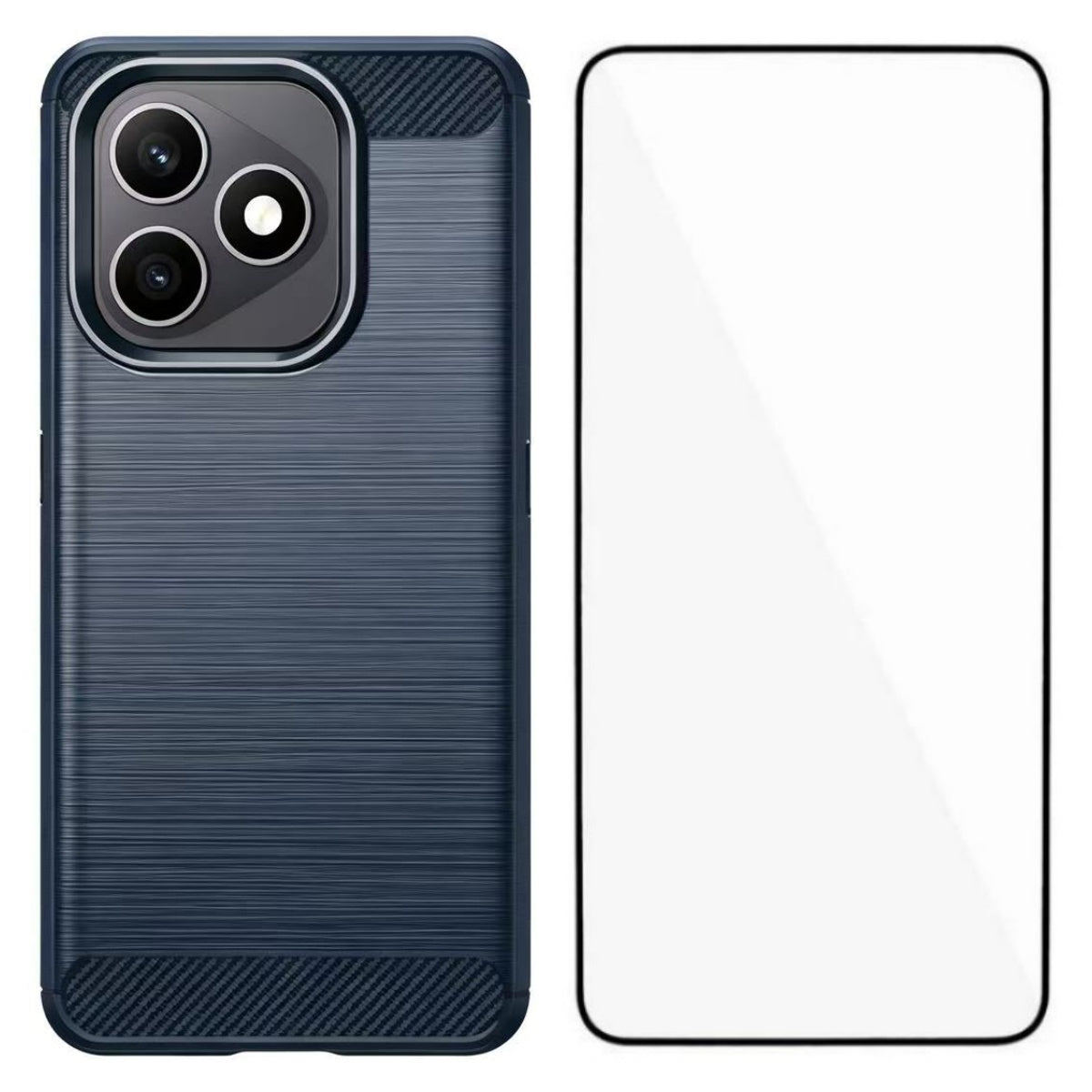 WANLONFENG for Honor X8d 4G Case with Screen Film  LS Series Big Lens Hole Brushed Texture TPU Phone Cover