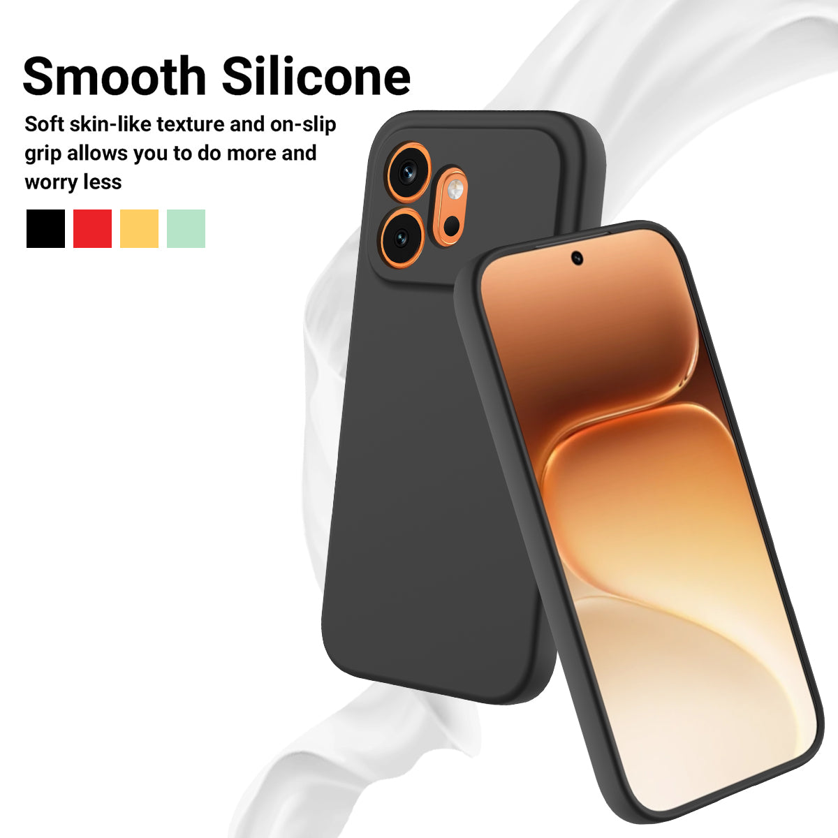 For Honor 600 5G Liquid Silicone Case Phone Back Cover with Hand Strap