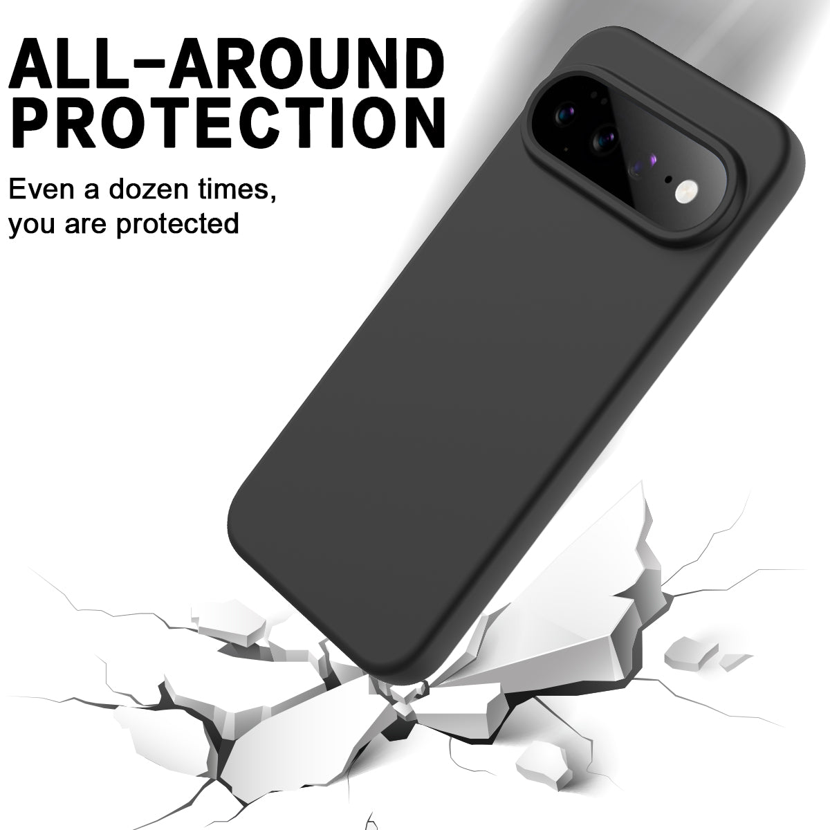 For Google Pixel 11 Pro XL Liquid Silicone Case Phone Back Cover with Hand Strap