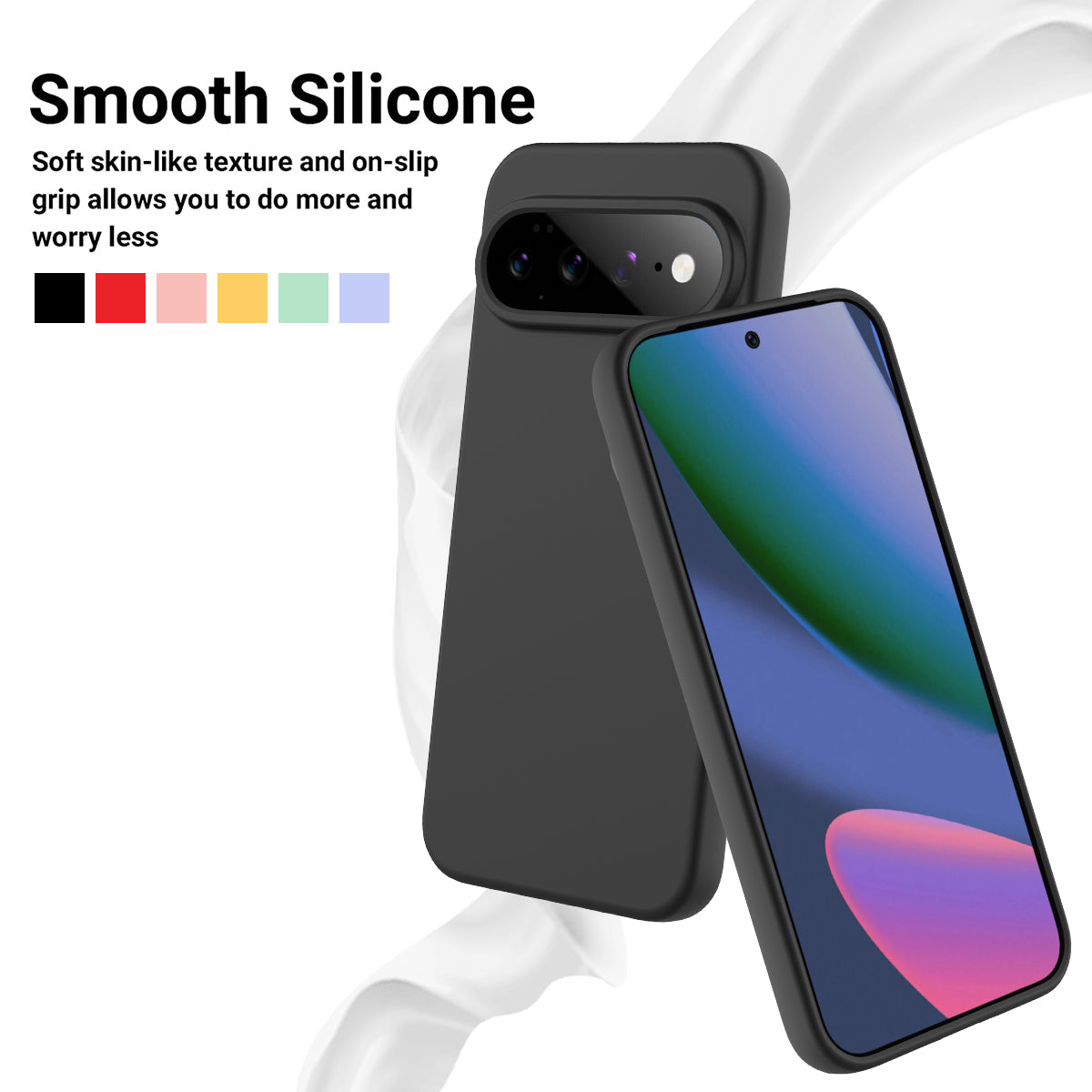 For Google Pixel 11 Liquid Silicone Case Phone Back Cover with Hand Strap