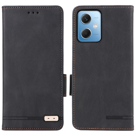 Xiaomi Redmi Note 12 5G (China) / Xiaomi Redmi Note 12 5G (India) / Xiaomi Poco X5 5G / Xiaomi Redmi Note 12 5G (Global) Wallet-Handyhülle – Hardware Decor Phone Case (Indien) / (China) / Poco X5 5G, Dual-Magnetverschluss PU-Leder Fallschutz Standfunktion