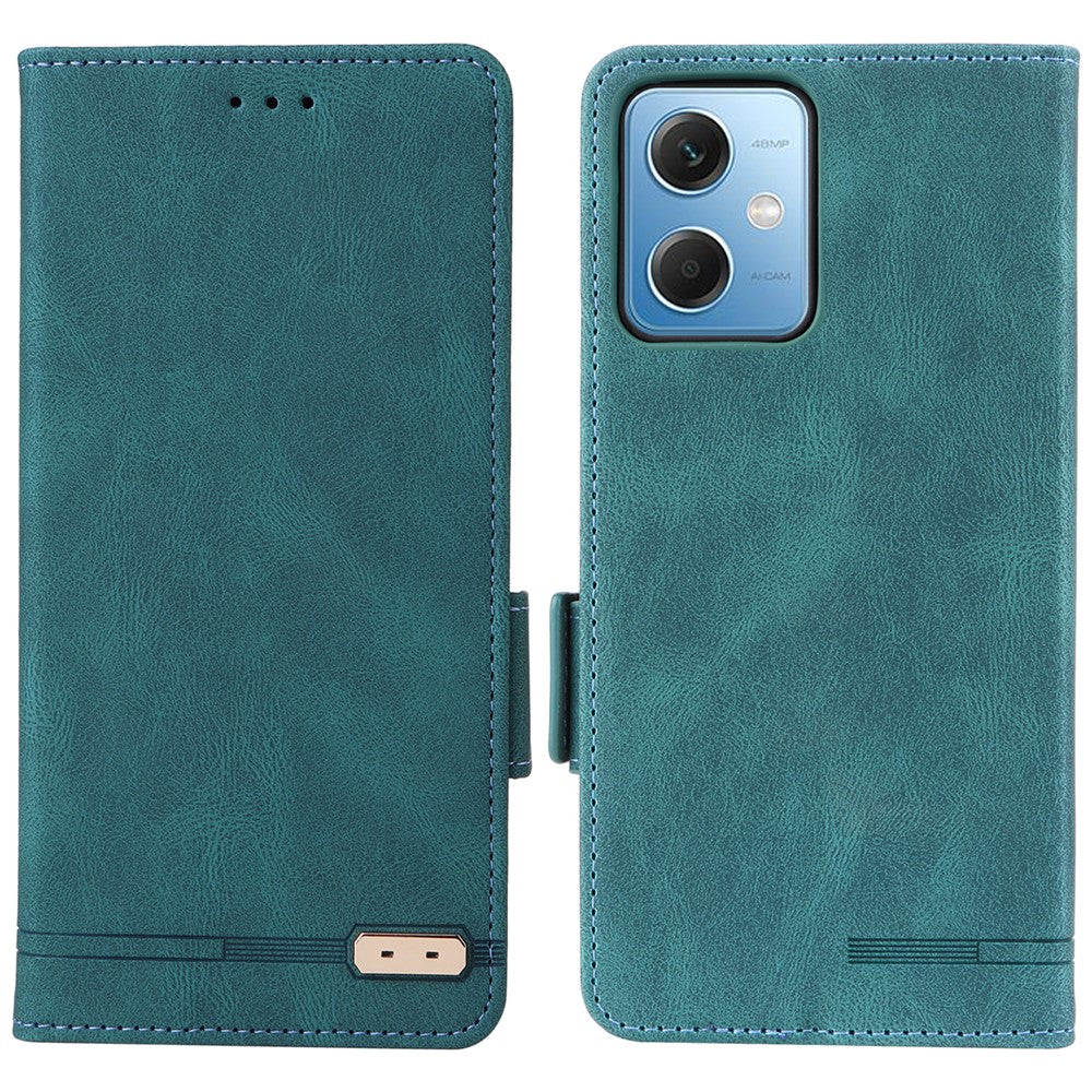 Hardware Decor Phone Case for Xiaomi Redmi Note 12 5G (Global) / (India) / (China) / Poco X5 5G , Dual Magnetic Clasp PU Leather Anti-drop Wallet Stand Phone Cover