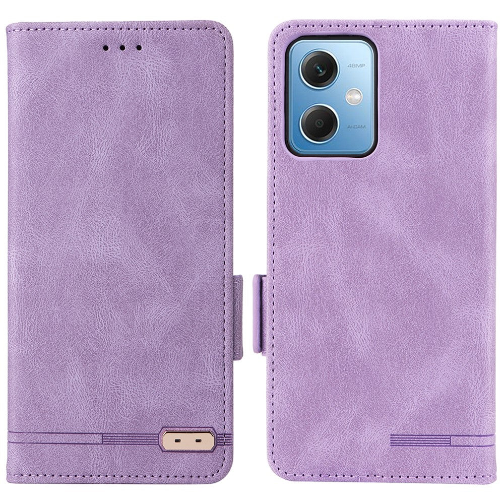 Hardware Decor Phone Case for Xiaomi Redmi Note 12 5G (Global) / (India) / (China) / Poco X5 5G , Dual Magnetic Clasp PU Leather Anti-drop Wallet Stand Phone Cover