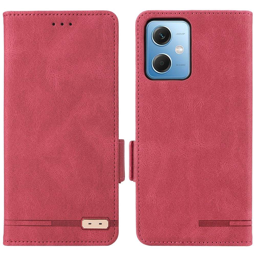 Hardware Decor Phone Case for Xiaomi Redmi Note 12 5G (Global) / (India) / (China) / Poco X5 5G , Dual Magnetic Clasp PU Leather Anti-drop Wallet Stand Phone Cover