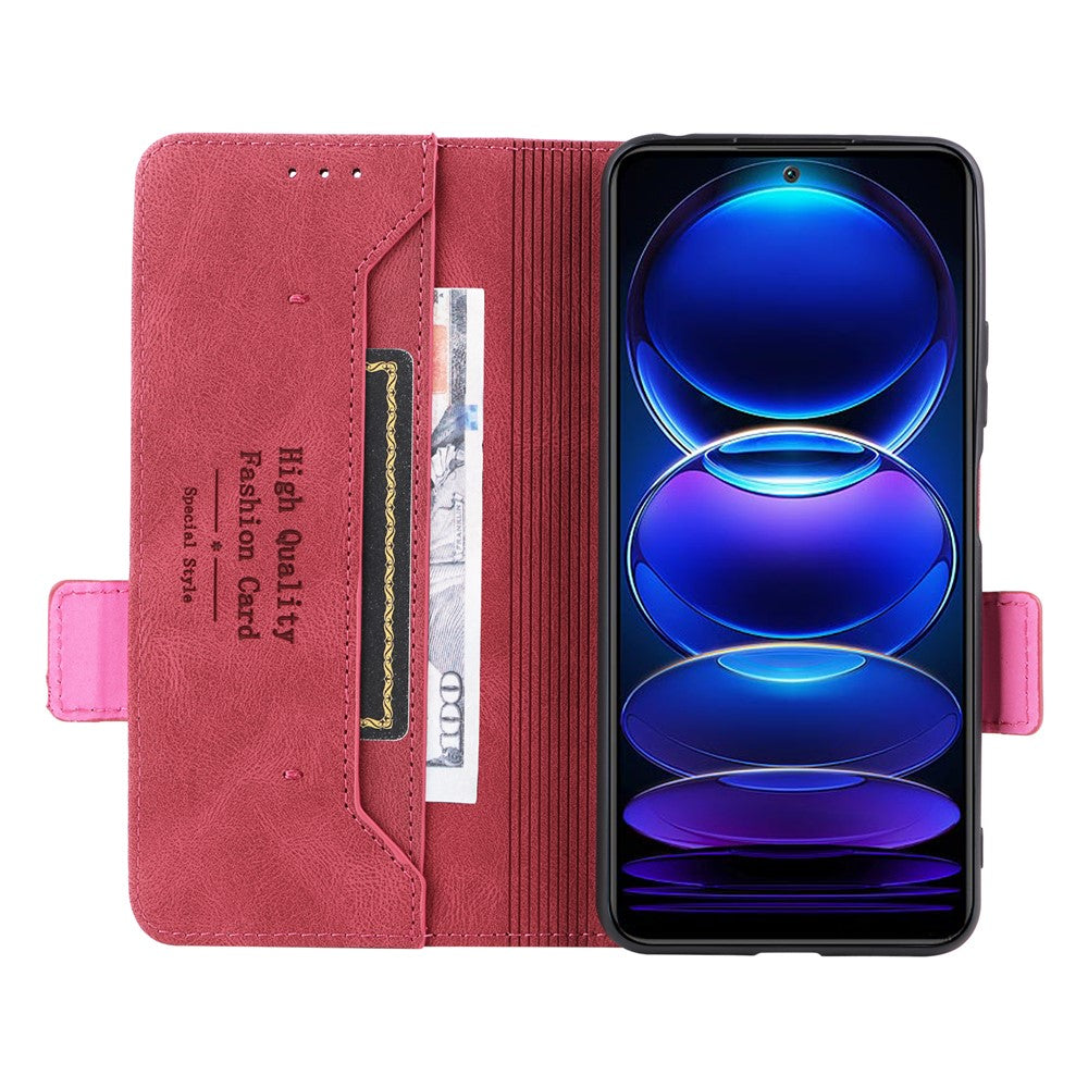 Hardware Decor Phone Case for Xiaomi Redmi Note 12 5G (Global) / (India) / (China) / Poco X5 5G , Dual Magnetic Clasp PU Leather Anti-drop Wallet Stand Phone Cover