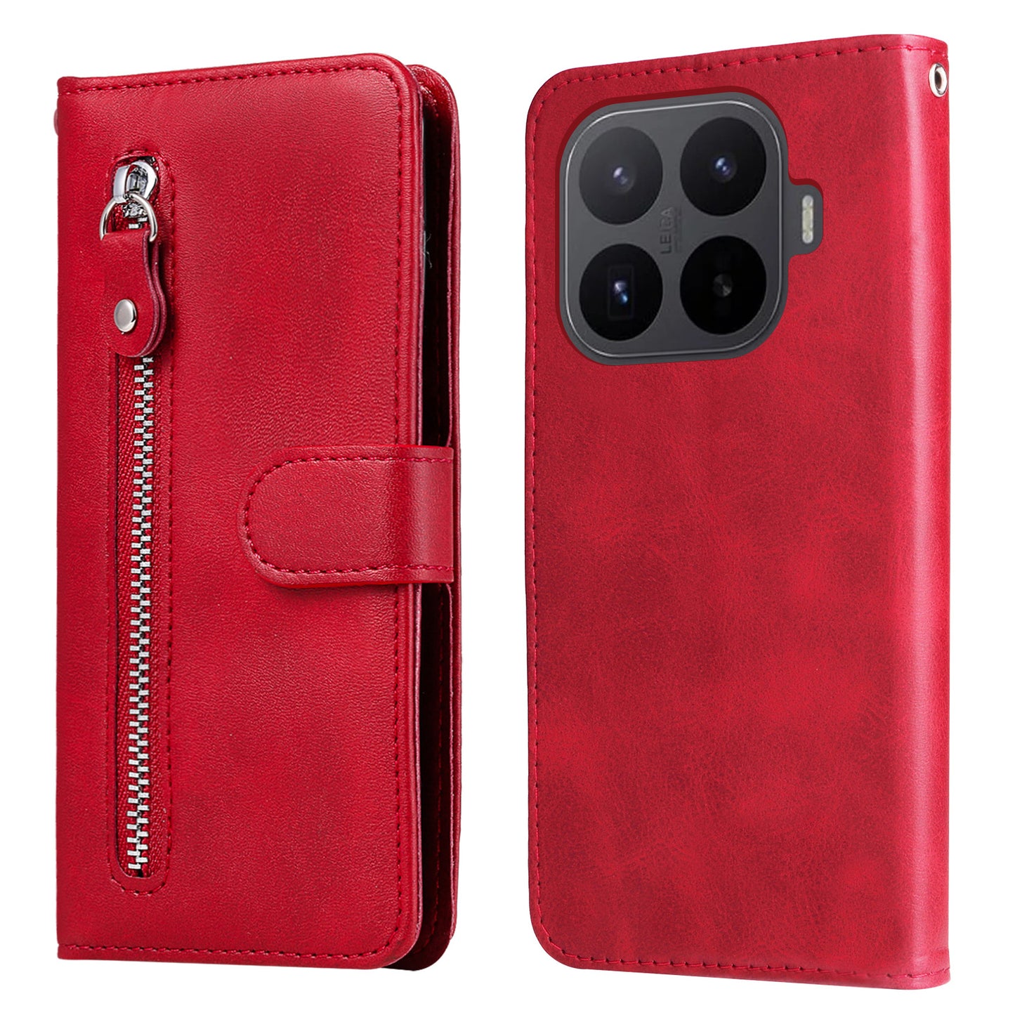 For Xiaomi 17T PU Leather Cases with Zipper Pocket Wallet Phone Cover Stand