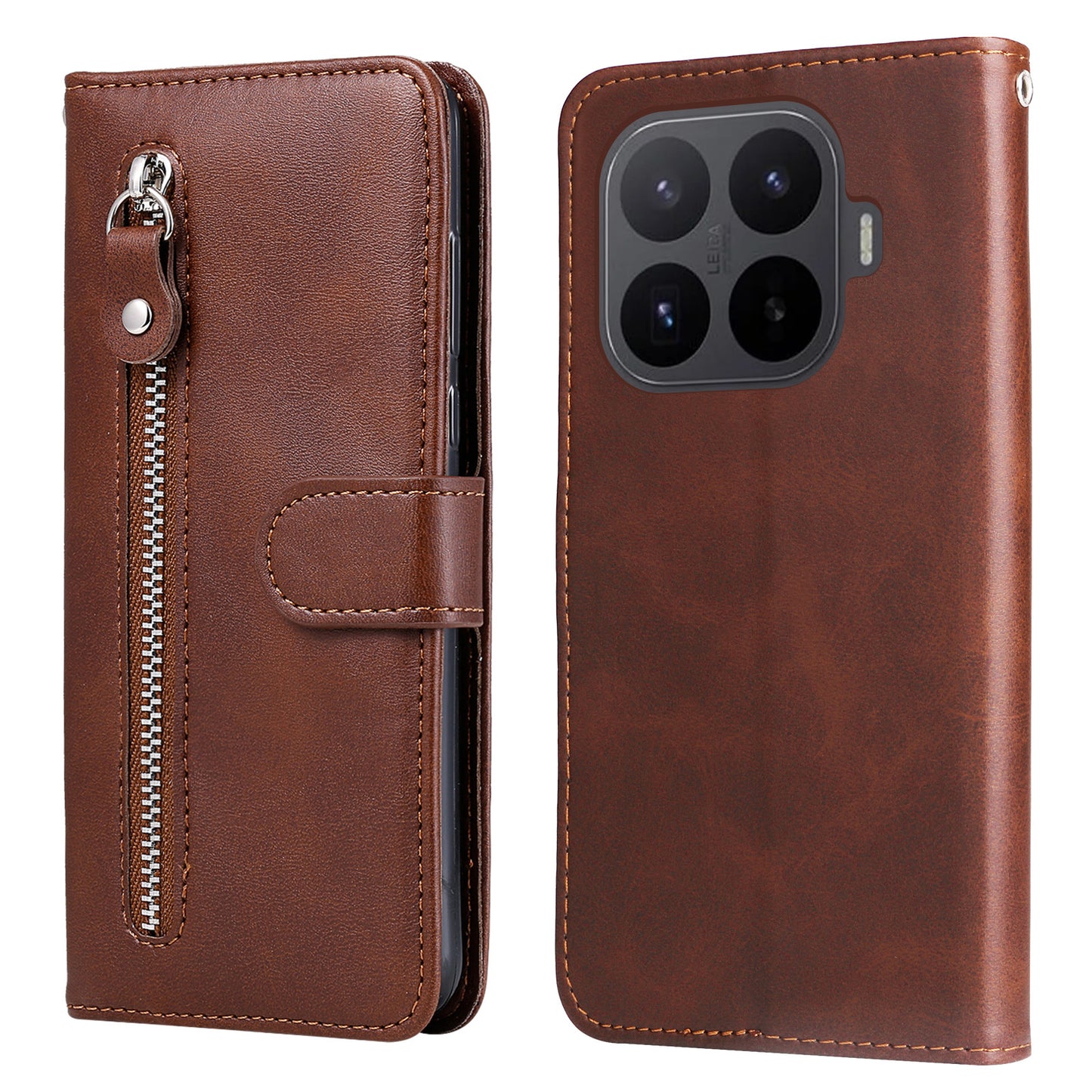 For Xiaomi 17T PU Leather Cases with Zipper Pocket Wallet Phone Cover Stand