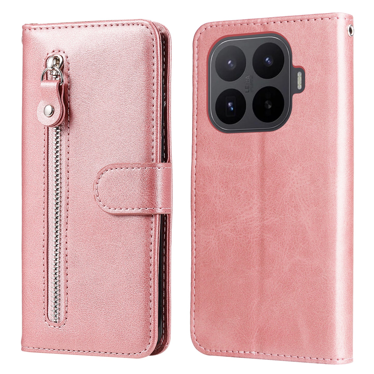 For Xiaomi 17T PU Leather Cases with Zipper Pocket Wallet Phone Cover Stand