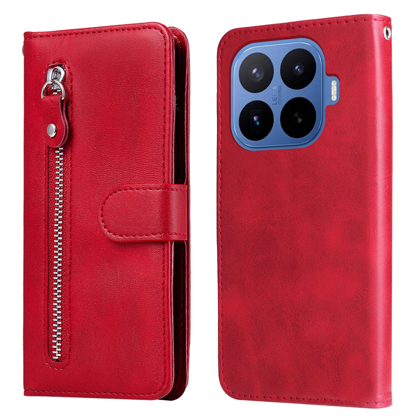 For Xiaomi 17T Pro PU Leather Cases with Zipper Pocket Wallet Phone Cover Stand