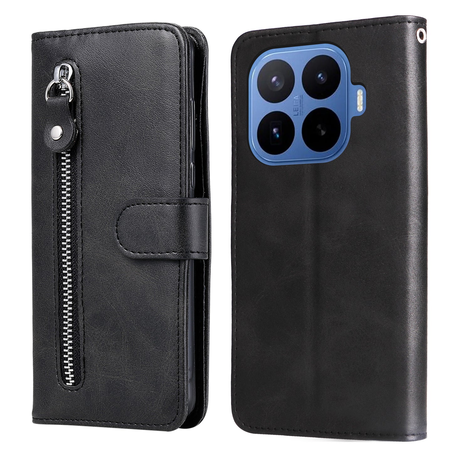 For Xiaomi 17T Pro PU Leather Cases with Zipper Pocket Wallet Phone Cover Stand