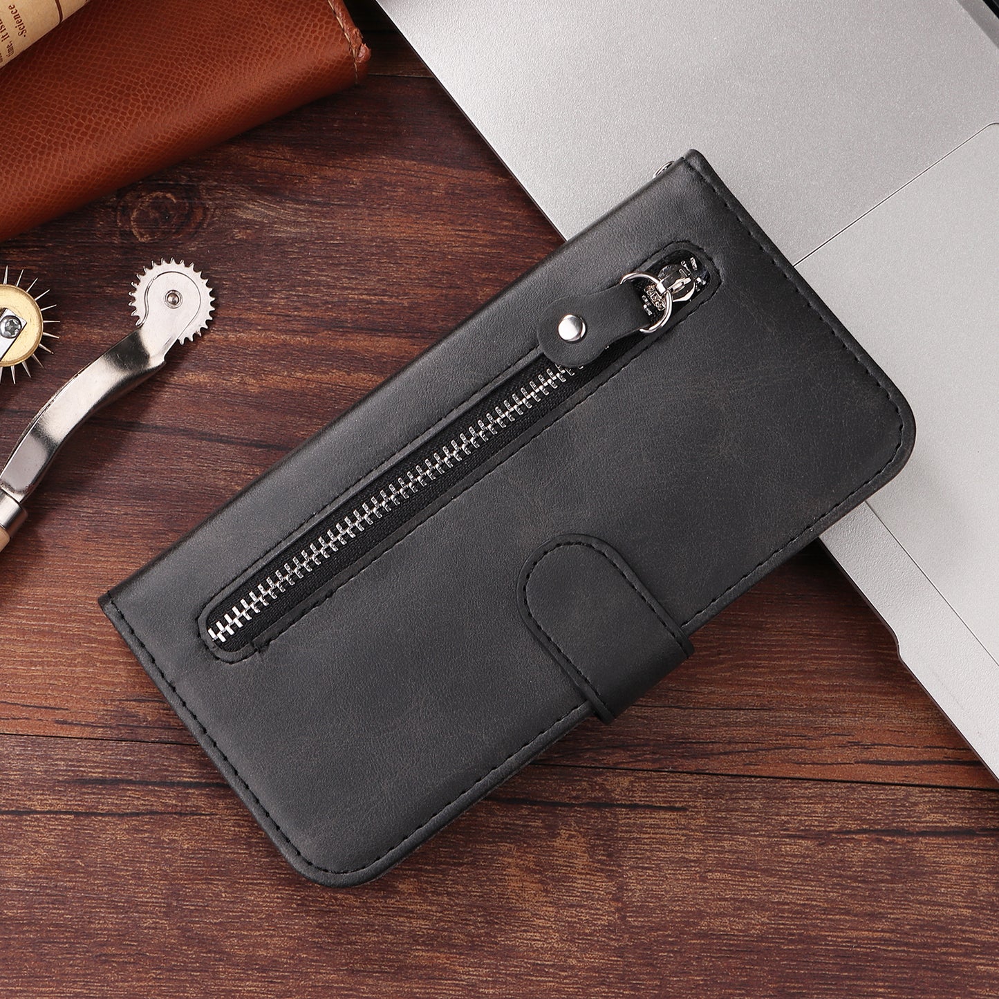 For Xiaomi 17T Pro PU Leather Cases with Zipper Pocket Wallet Phone Cover Stand