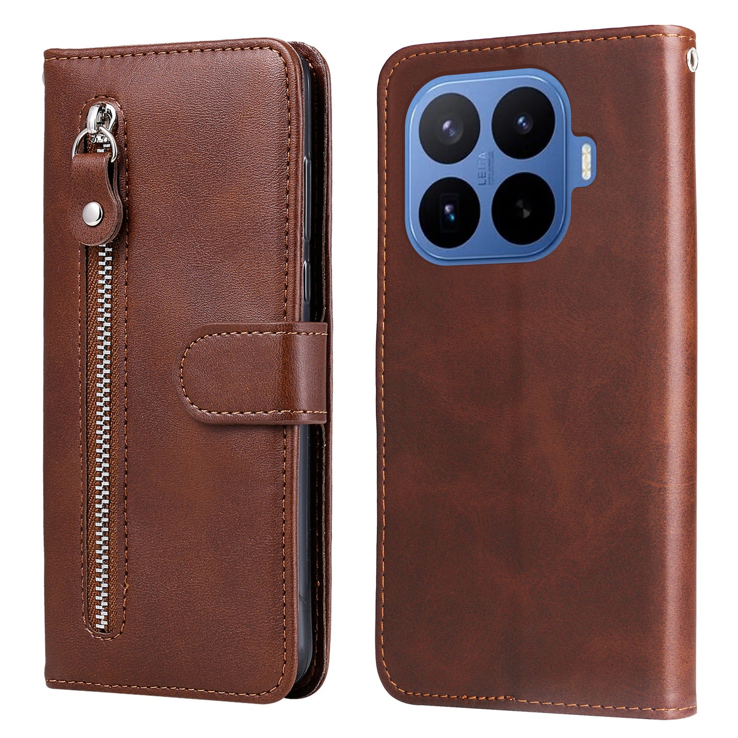For Xiaomi 17T Pro PU Leather Cases with Zipper Pocket Wallet Phone Cover Stand