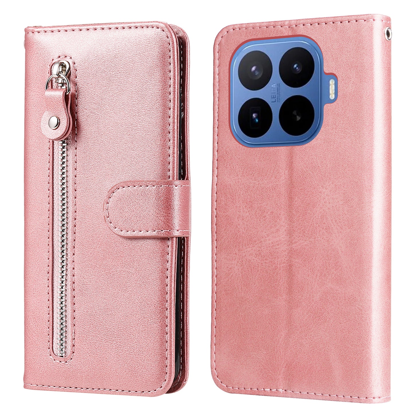 For Xiaomi 17T Pro PU Leather Cases with Zipper Pocket Wallet Phone Cover Stand