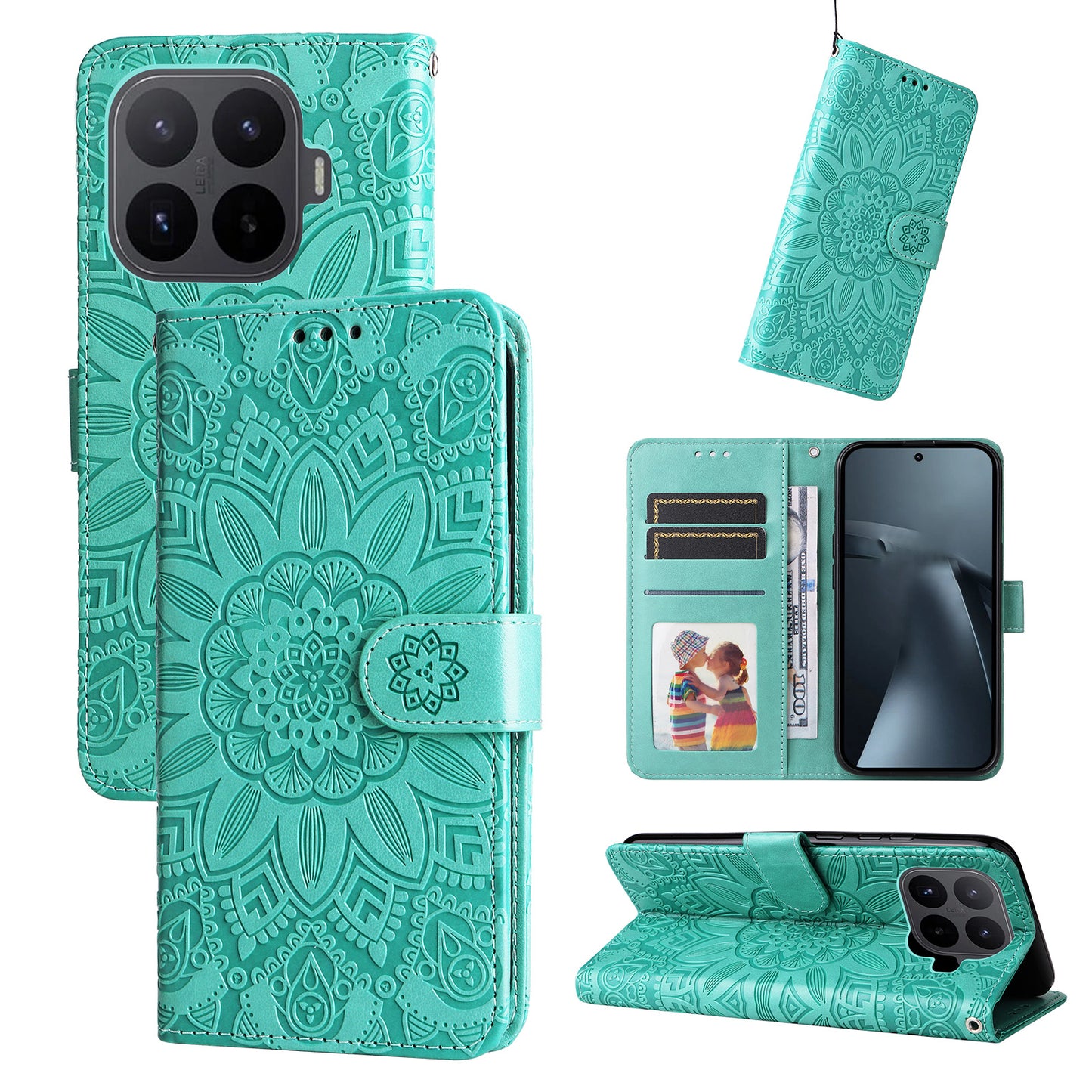 For Xiaomi 17T Case Sunflower Imprint Leather Wallet Phone Cover