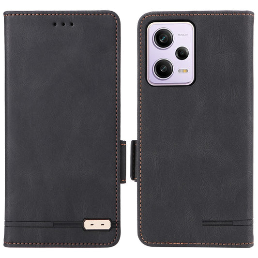 For Xiaomi Redmi Note 12 Pro 5G / Note 12 Pro Speed 5G / Poco X5 Pro 5G PU Leather Anti-drop Case Hardware Decor Dual Magnetic Clasp Wallet Stand Phone Cover