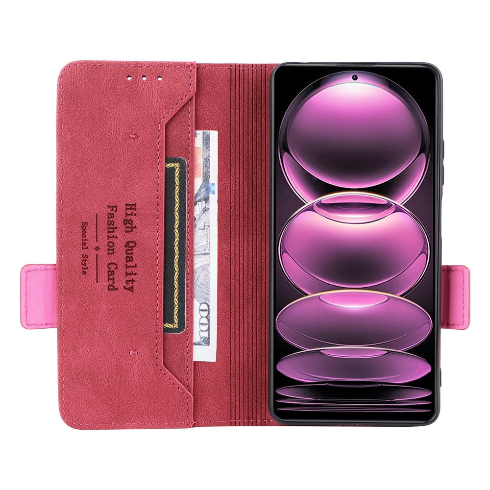 For Xiaomi Redmi Note 12 Pro 5G / Note 12 Pro Speed 5G / Poco X5 Pro 5G PU Leather Anti-drop Case Hardware Decor Dual Magnetic Clasp Wallet Stand Phone Cover