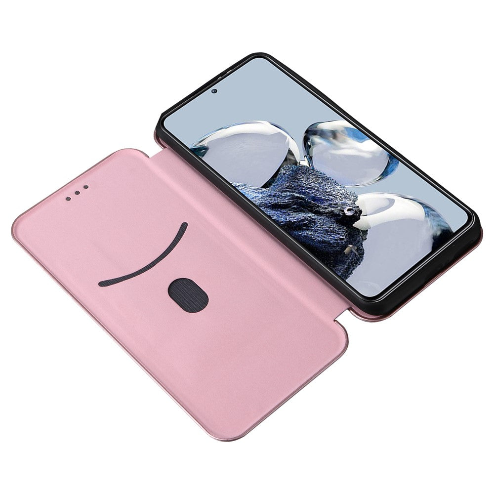 For Xiaomi 12T Pro 5G Shockproof PU Leather Phone Case Card Slot Stand Carbon Fiber Texture Magnetic Absorption Flip Cover