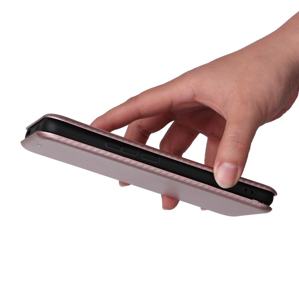 For Xiaomi 12T Pro 5G Shockproof PU Leather Phone Case Card Slot Stand Carbon Fiber Texture Magnetic Absorption Flip Cover