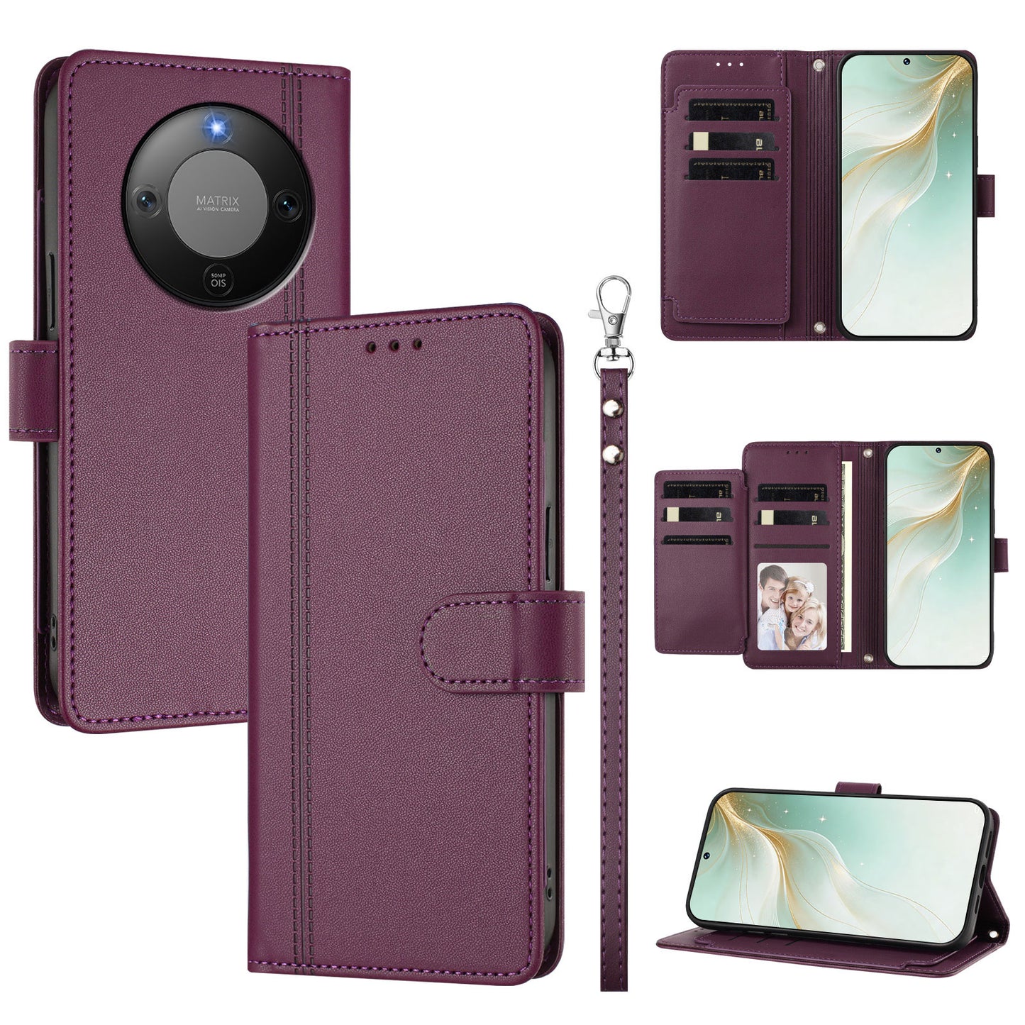 For Honor X70 5G / Honor Magic8 Lite 5G / Honor X9d 5G Case 9 Card Slots PU Leather Flip Wallet Phone Cover with Hand Strap
