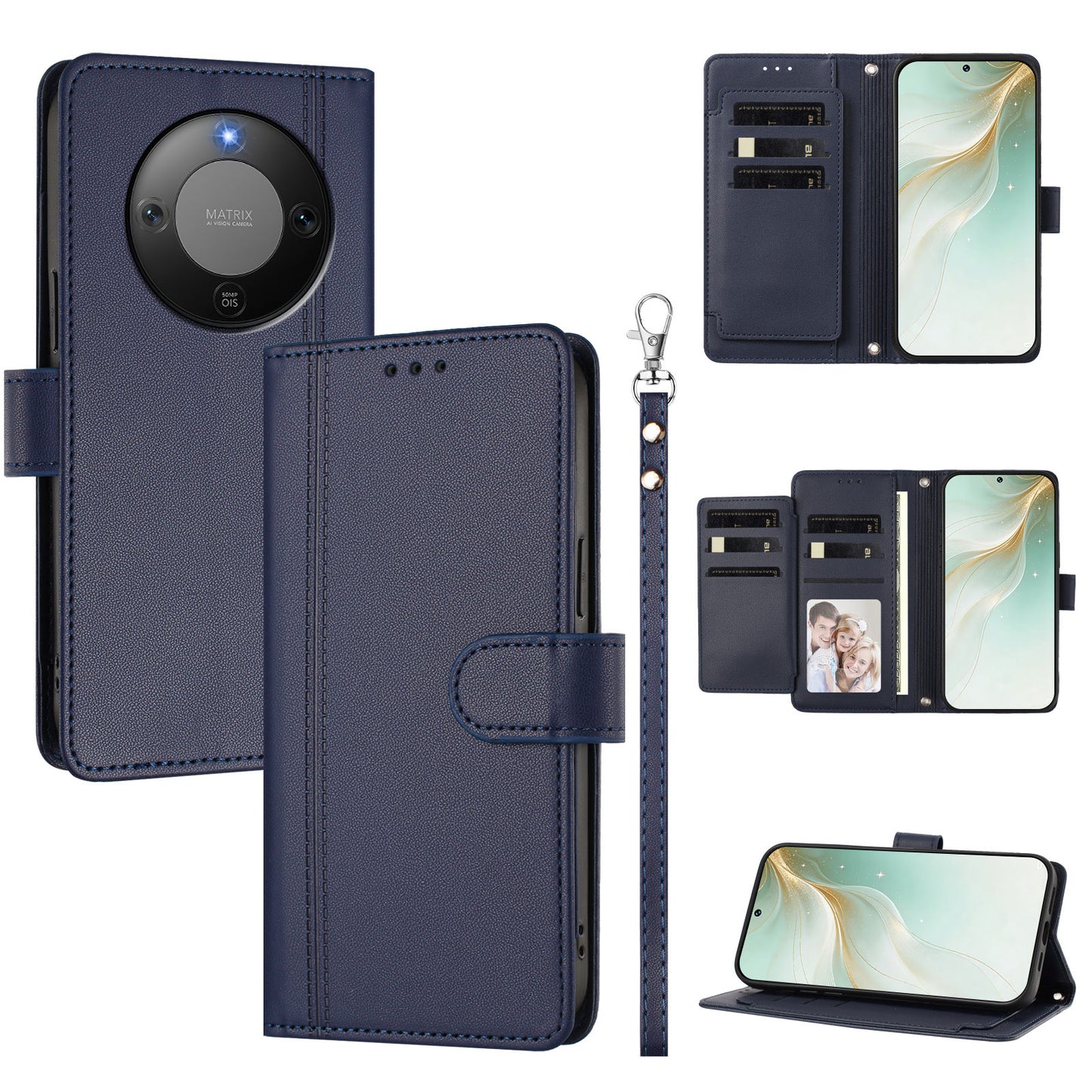 For Honor X70 5G / Honor Magic8 Lite 5G / Honor X9d 5G Case 9 Card Slots PU Leather Flip Wallet Phone Cover with Hand Strap