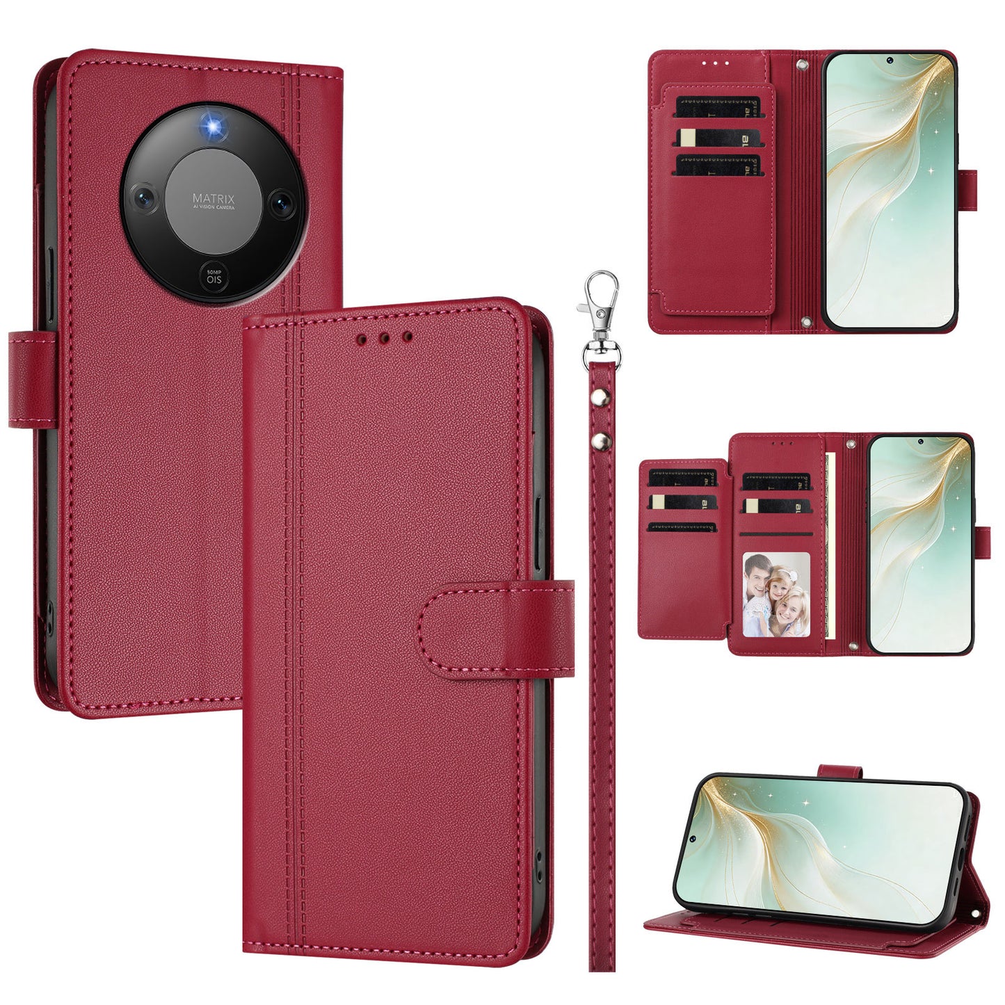 For Honor X70 5G / Honor Magic8 Lite 5G / Honor X9d 5G Case 9 Card Slots PU Leather Flip Wallet Phone Cover with Hand Strap
