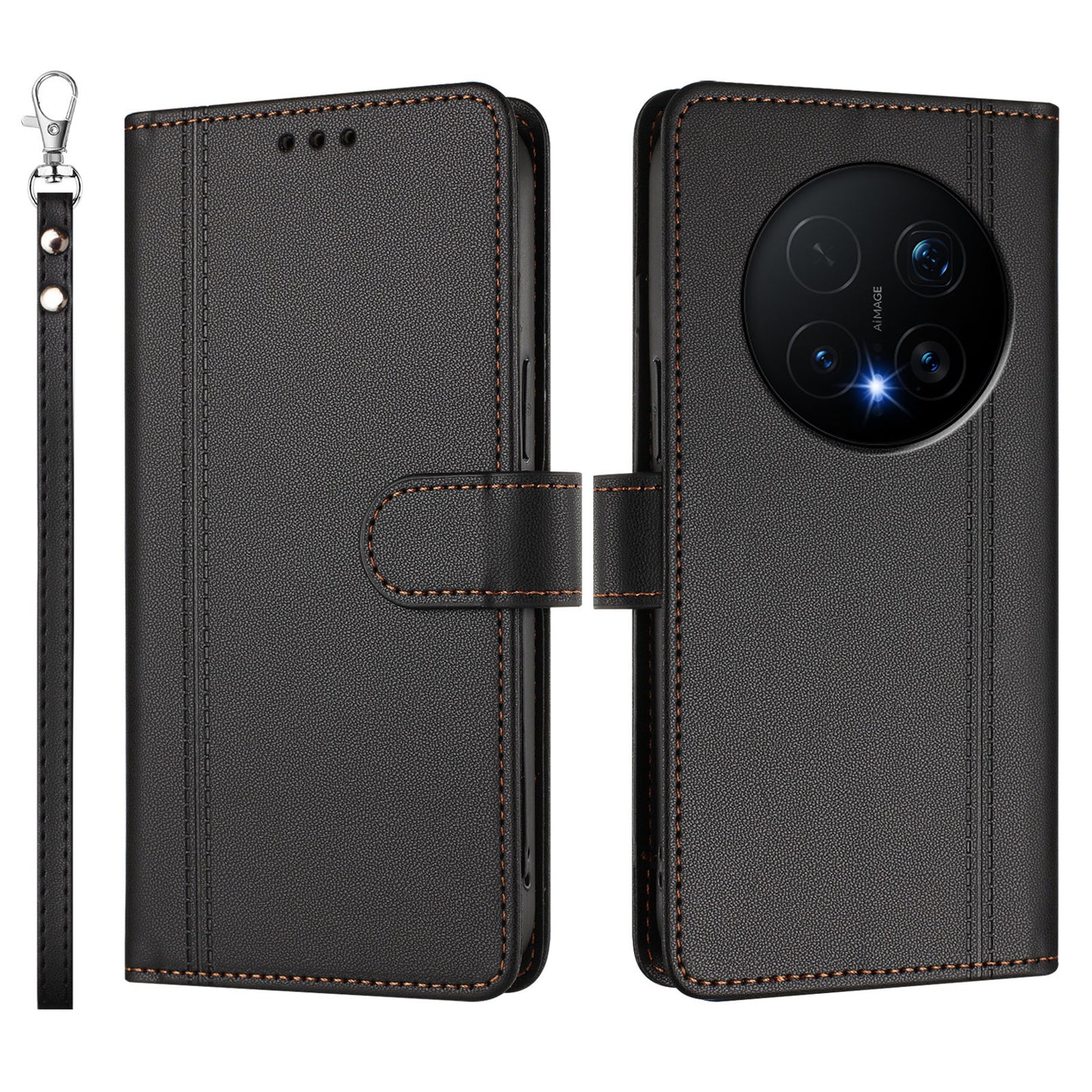 For Honor Magic8 Pro 5G Case 9 Card Slots PU Leather Flip Wallet Phone Cover with Hand Strap