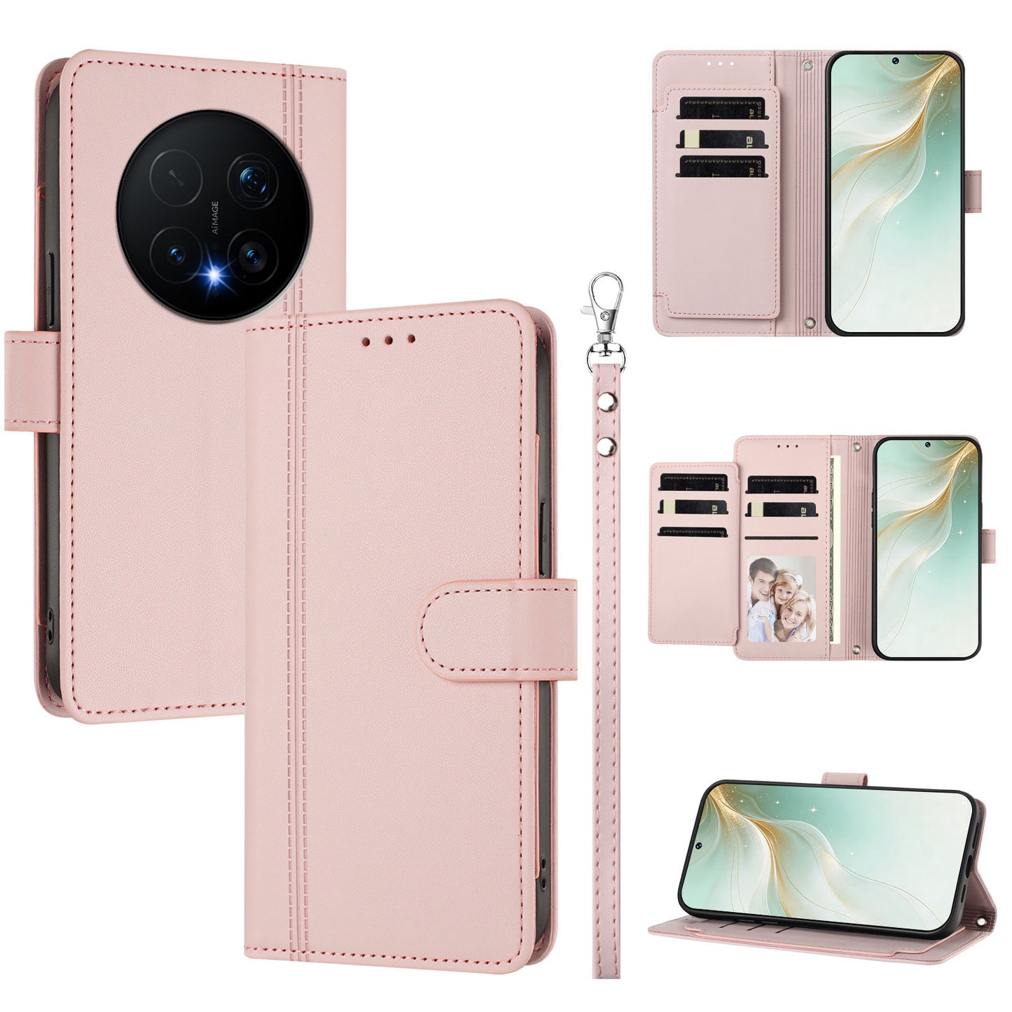 For Honor Magic8 Pro 5G Case 9 Card Slots PU Leather Flip Wallet Phone Cover with Hand Strap