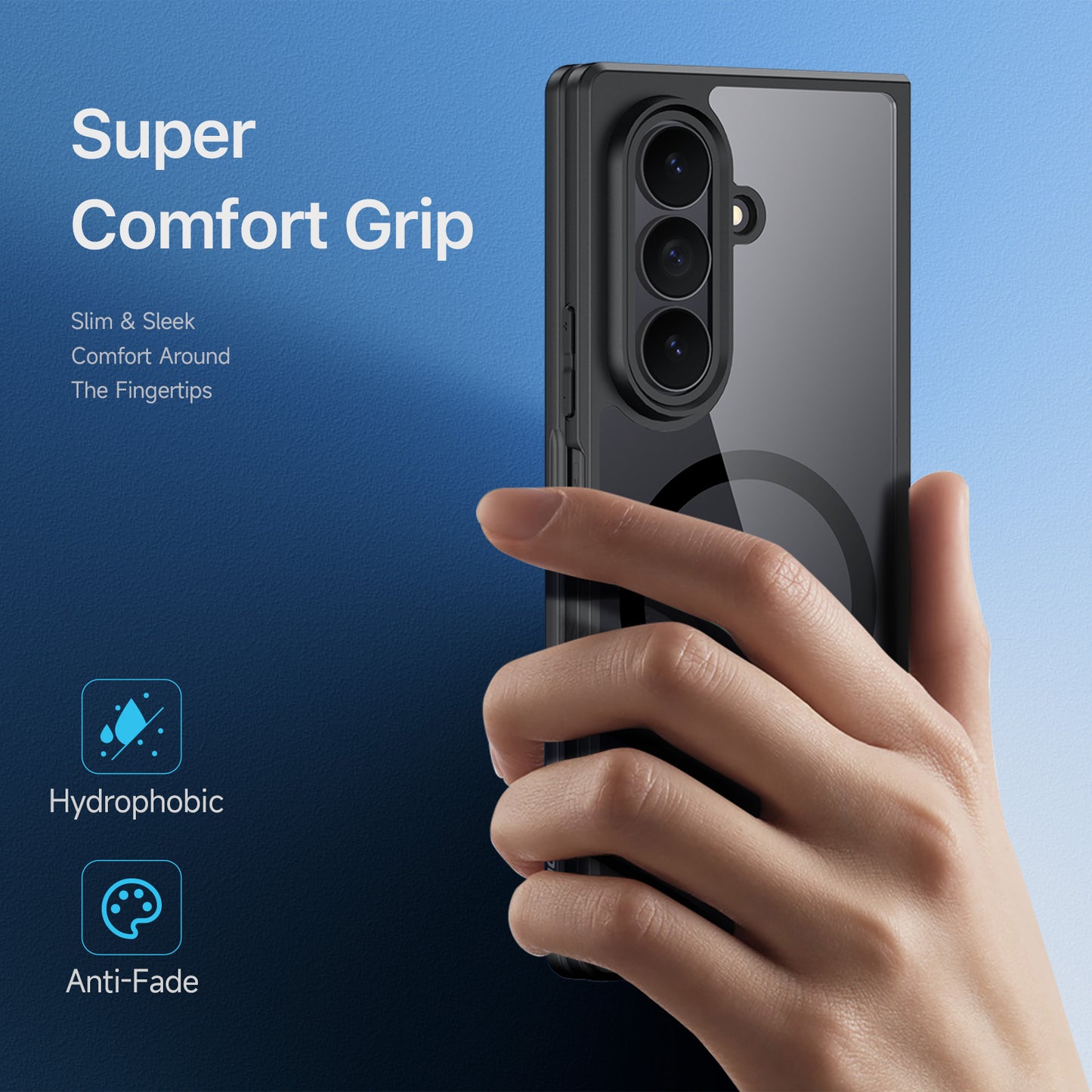 DUX DUCIS for Samsung Galaxy Z Fold8 Ultra / Z Fold7 5G Aimo Series Magnetic Case PC + TPU Clear Back Phone Cover (REACH Certification) - Black