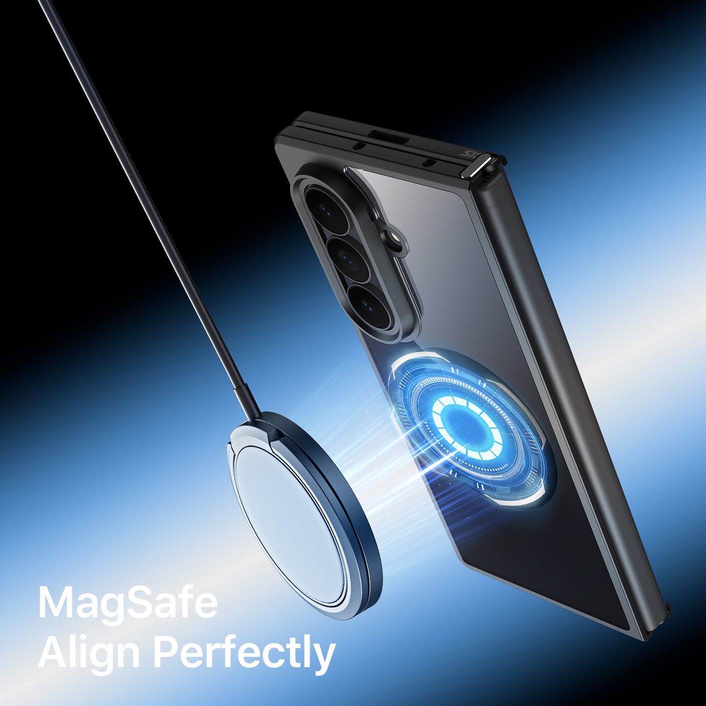 DUX DUCIS for Samsung Galaxy Z Fold8 Ultra / Z Fold7 5G Aimo Series Magnetic Case PC + TPU Clear Back Phone Cover (REACH Certification) - Black